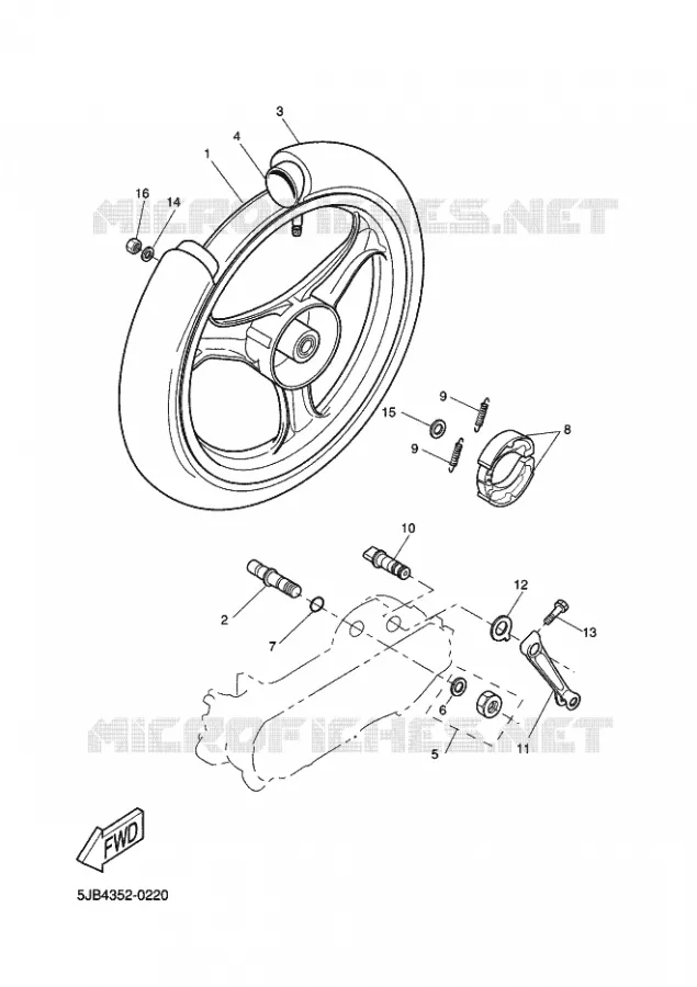 ROUE ARRIERE Yamaha SCOOTER 50 2003 FLIPPER  YH50 FLIPPER