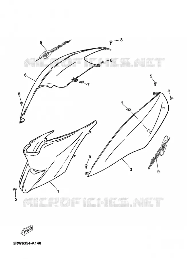 COUVERCLE LATERAL Yamaha SCOOTER 50 2003 MACH  CS50 MACH G AIR