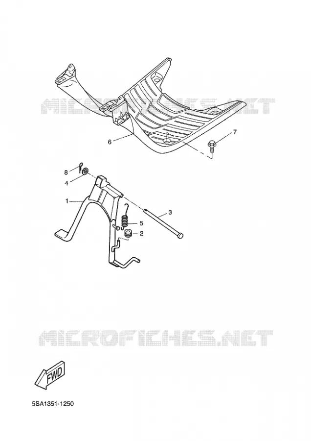 SUPPORT / REPOSE PIEDS Yamaha SCOOTER 50 2003 BOOSTER  CW50