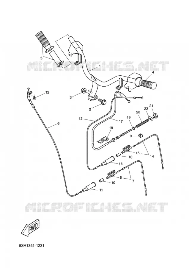 GUIDON ET CABLES Yamaha SCOOTER 50 2002 BOOSTER  CW50