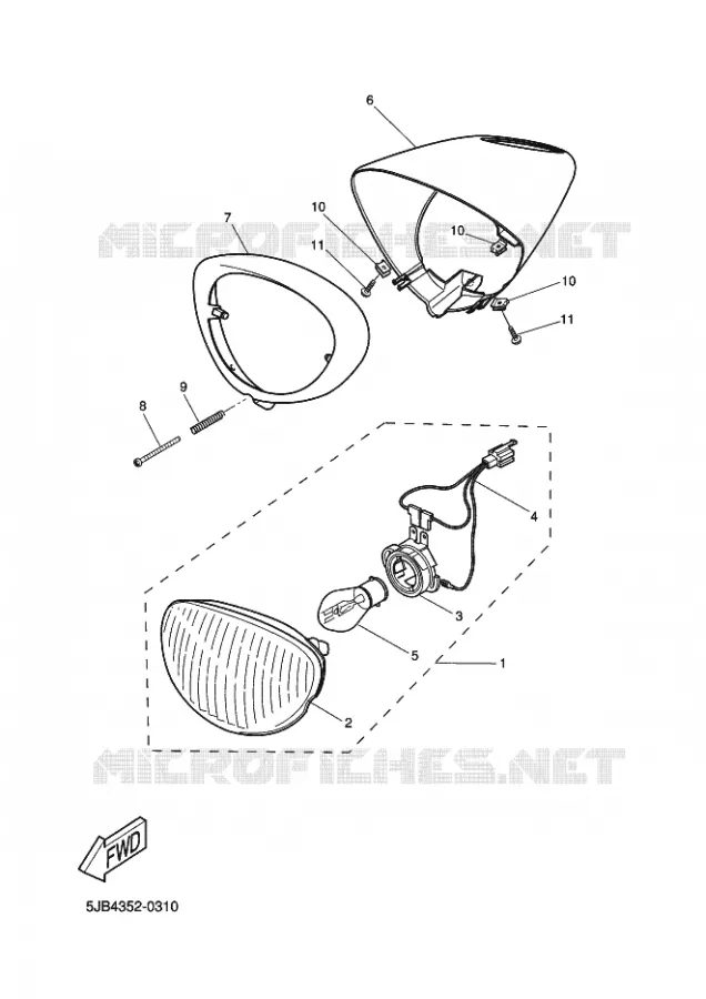 PHARE  Yamaha SCOOTER 50 2002 FLIPPER  YH50 FLIPPER
