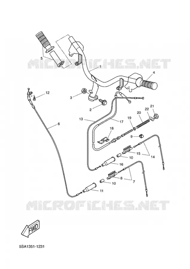 GUIDON ET CABLES Yamaha SCOOTER 50 2002 BOOSTER  CW50L