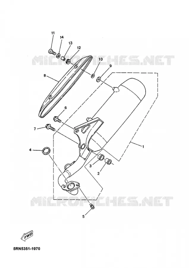 ECHAPPEMENT Yamaha SCOOTER 50 2002 OVETTO  YN50 OVETTO