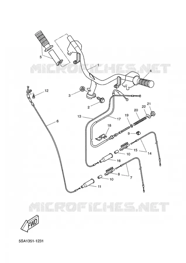 GUIDON ET CABLES Yamaha SCOOTER 50 2002 BOOSTER  CW50
