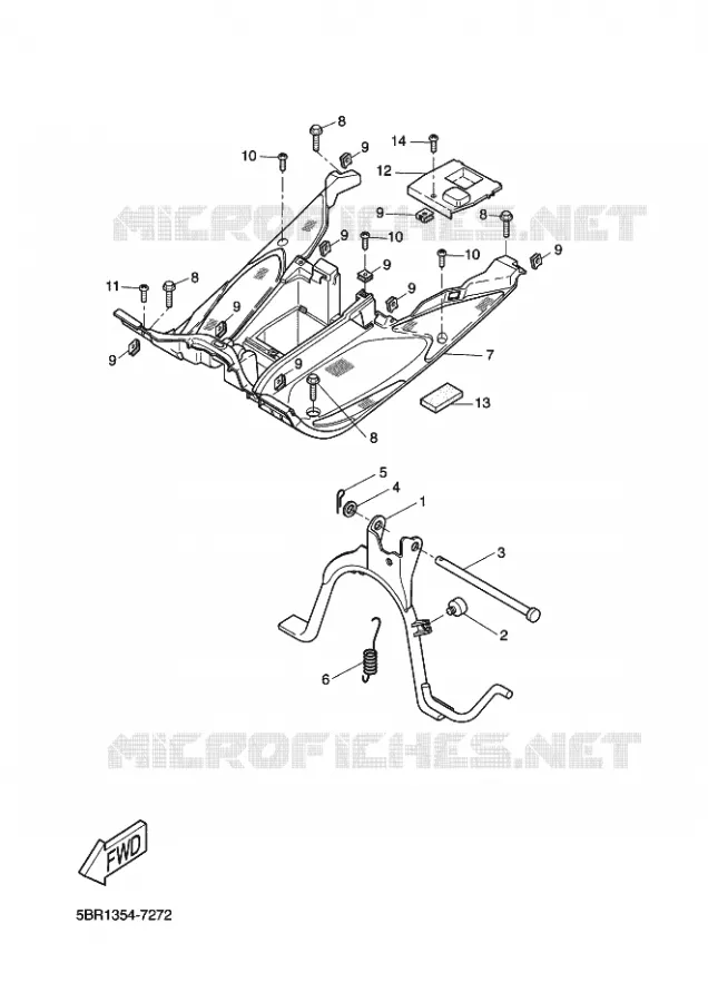SUPPORT / REPOSE PIEDS Yamaha SCOOTER 100 2002 NITRO  YQ100