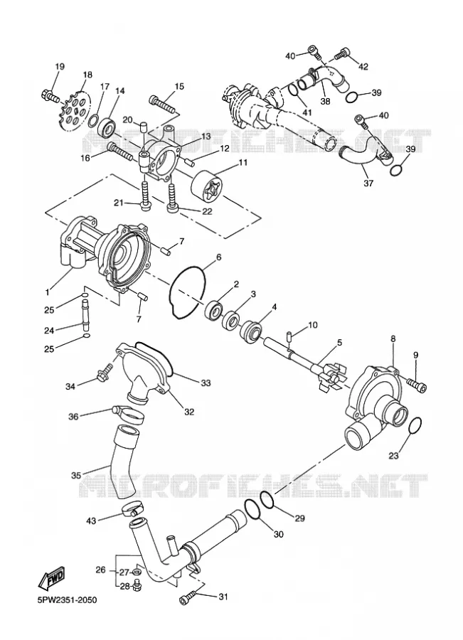 POMPE A EAU / DURITES Yamaha MOTO 1000 2002 R1  YZF-R1 R1