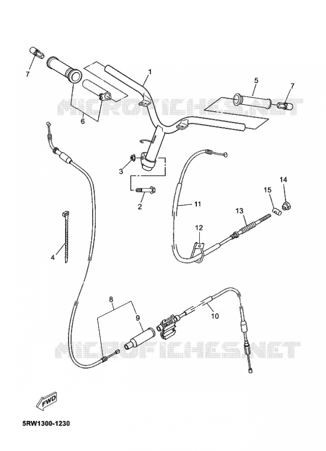 GUIDON ET CABLES Yamaha SCOOTER 50 2002 MACH  CS50Z MACH G LIQUIDE