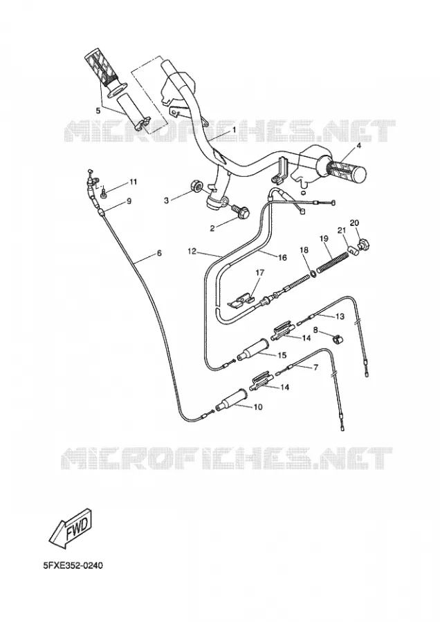 GUIDON ET CABLES Yamaha SCOOTER 50 2002 NEXT GENERATION  CW50RS