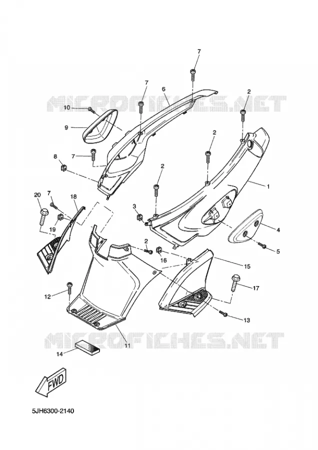 COUVERCLE LATERAL Yamaha SCOOTER 50 2002 STUNT NAKED  EW50 STUNT