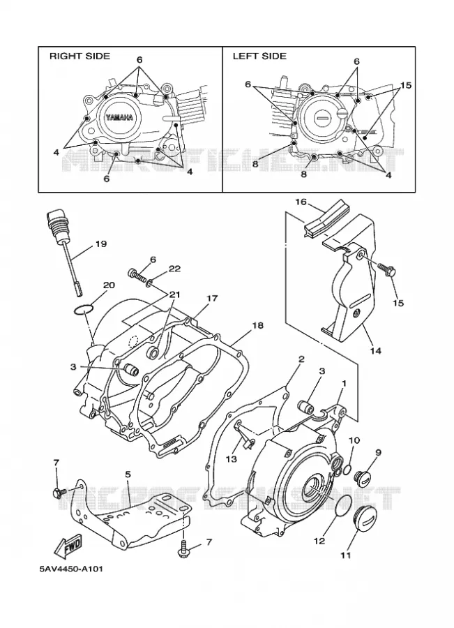 CARTER - MOTEUR 1 Yamaha SCOOTER 105 2002 CRYPTON  T105E CRYPTON