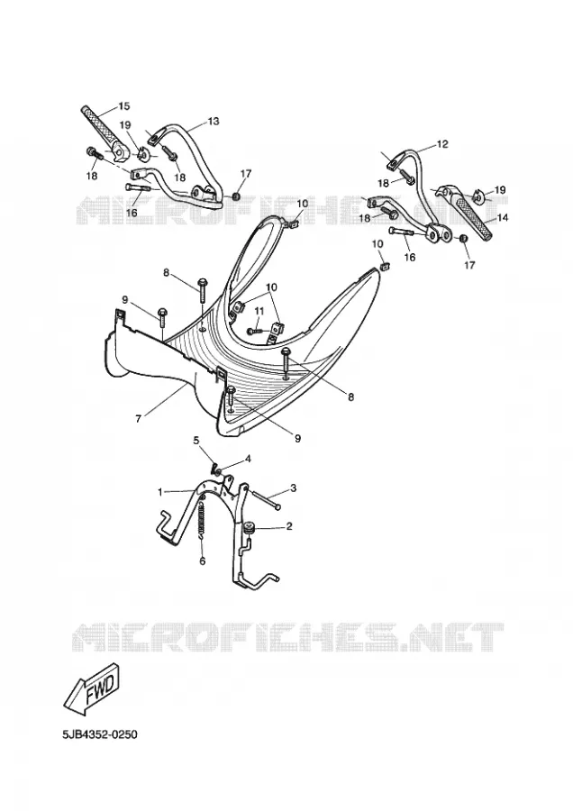 SUPPORT / REPOSE PIEDS Yamaha SCOOTER 50 2002 FLIPPER  YH50 FLIPPER
