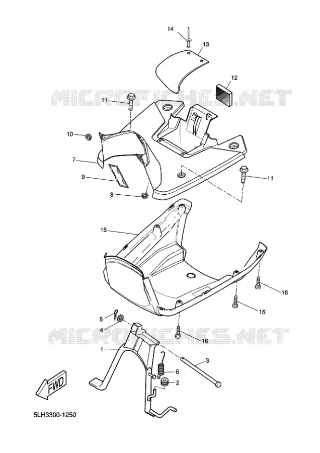 SUPPORT / REPOSE PIEDS Yamaha SCOOTER 50 2002 STUNT NAKED  EW50 STUNT