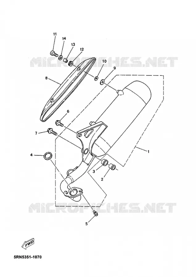 ECHAPPEMENT Yamaha SCOOTER 50 2002 OVETTO  YN50 OVETTO