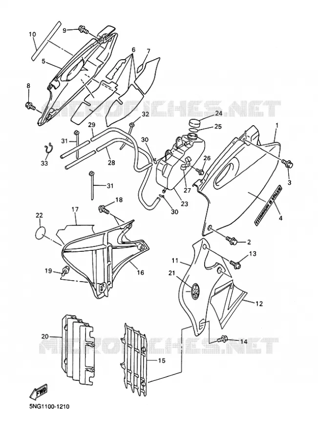 COUVERCLE LATERAL Yamaha MOTO 250 2001 WRF  WR250F