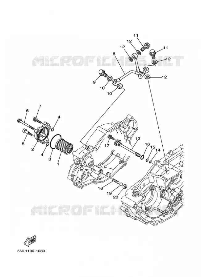 FILTRE A HUILE Yamaha MOTO 250 2001 WRF  WR250F