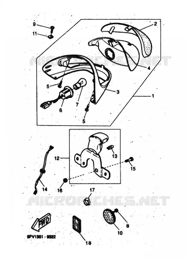 FEU ARRIERE Yamaha SCOOTER 50 2001 FLIPPER  YH50 FLIPPER