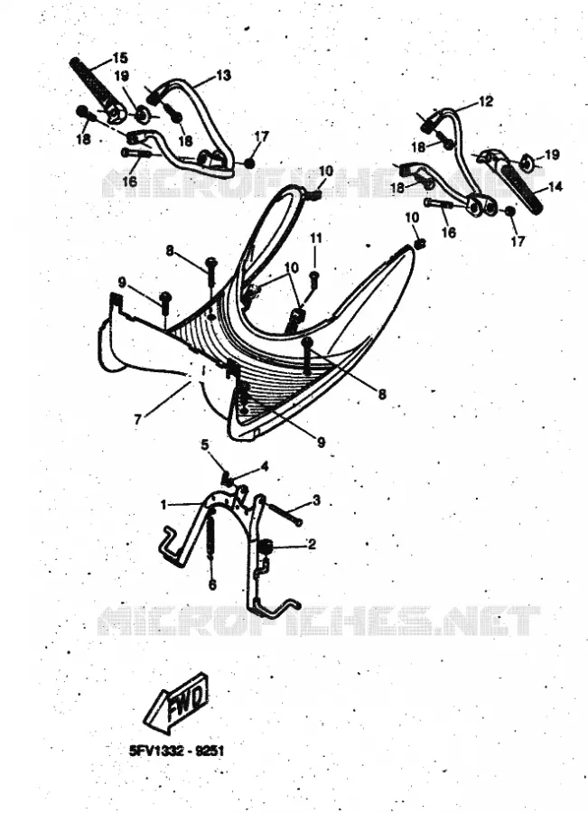 BEQUILLE / REPOSE PIEDS Yamaha SCOOTER 50 2001 FLIPPER  YH50 FLIPPER