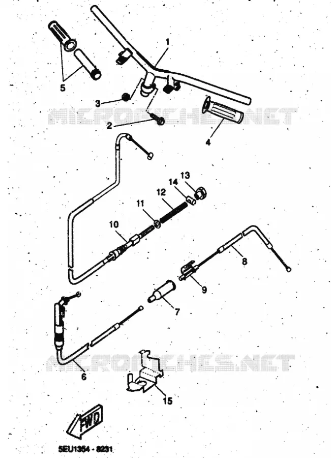 GUIDON ET CABLES Yamaha SCOOTER 50 2001 FLIPPER  YH50 FLIPPER