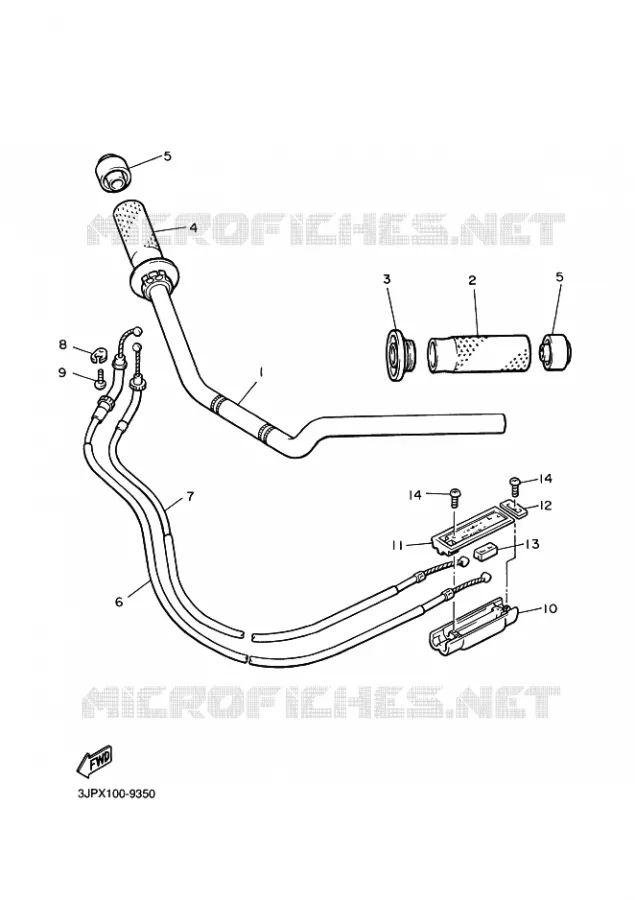 GUIDON ET CABLES Yamaha MOTO 1200 2000 VMAX  VMX12 VMX12M VMAX