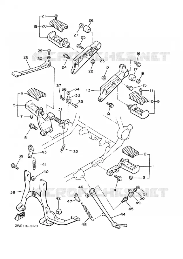SUPPORT / REPOSE PIEDS Yamaha MOTO 1200 2000 VMAX  VMX12 VMX12M VMAX