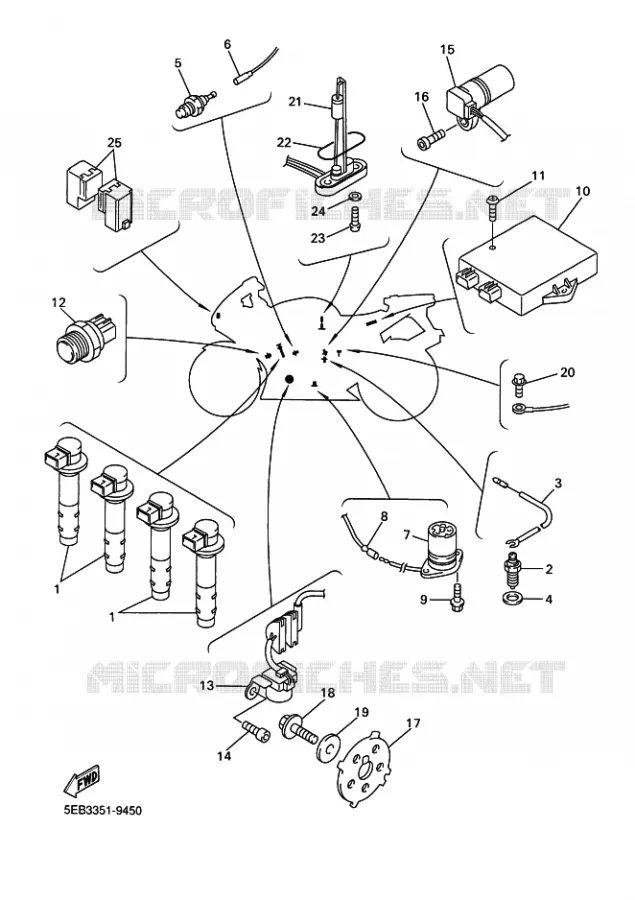PARTIE ELECTRIQUE 1 Yamaha MOTO 600 2000 R6  YZF-R6 R6