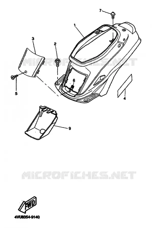 COUVERCLE LATERAL Yamaha SCOOTER 50 1999 BW'S  CW50