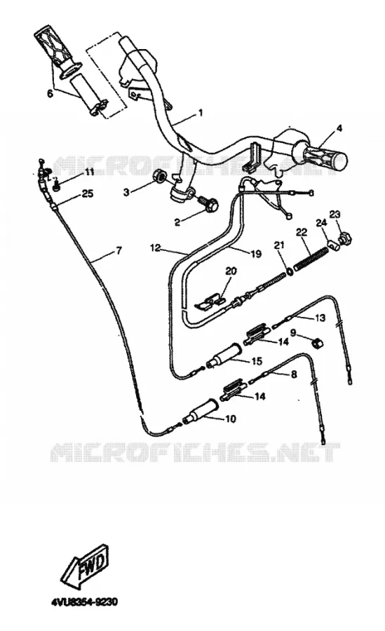 GUIDON ET CABLES Yamaha SCOOTER 50 1999 BW'S  CW50