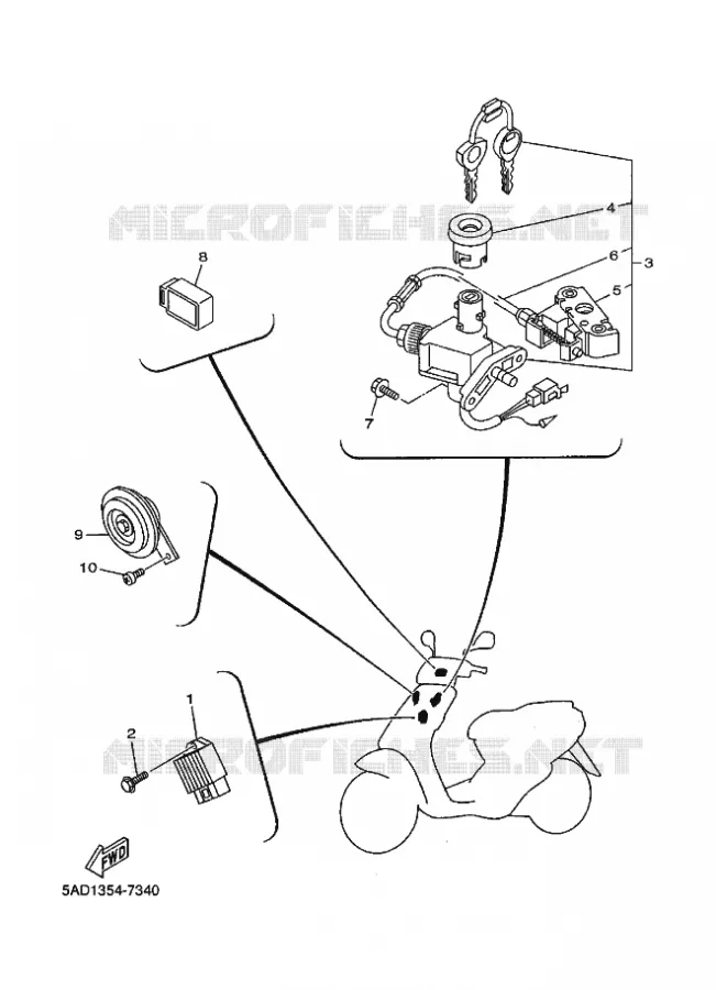 PARTIE ELECTRIQUE 1 Yamaha SCOOTER 50 1999 NEOS  YN50 YN50R NEO'S