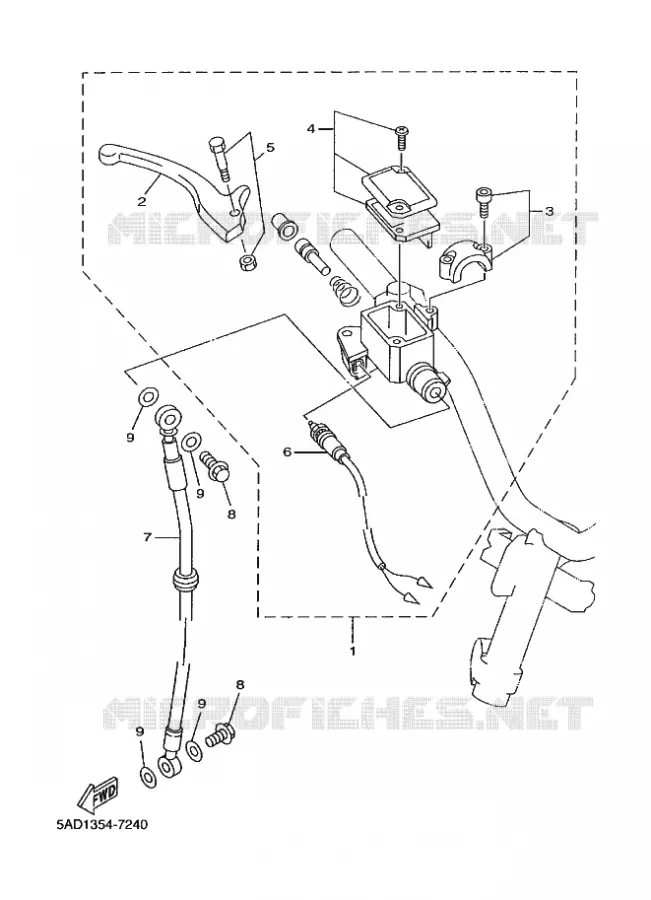 MAITRE CYLINDRE DE FREIN AVANT Yamaha SCOOTER 50 1999 NEOS  YN50 YN50R NEO'S