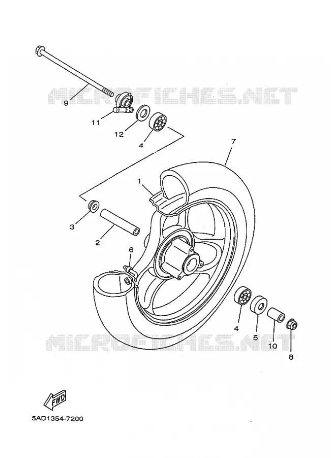 ROUE AVANT Yamaha SCOOTER 50 1999 NEOS  YN50 YN50R NEO'S