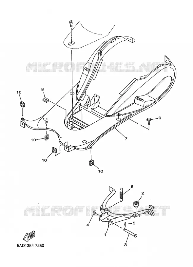 SUPPORT / REPOSE PIEDS Yamaha SCOOTER 50 1999 NEOS  YN50 YN50R NEO'S