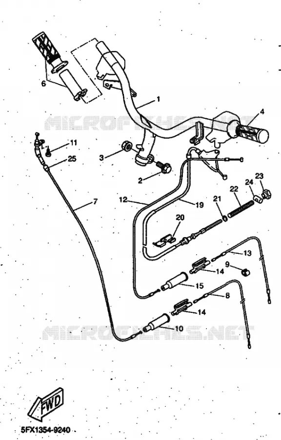 GUIDON ET CABLES Yamaha SCOOTER 50 1999 ROCKET  CW50RSP