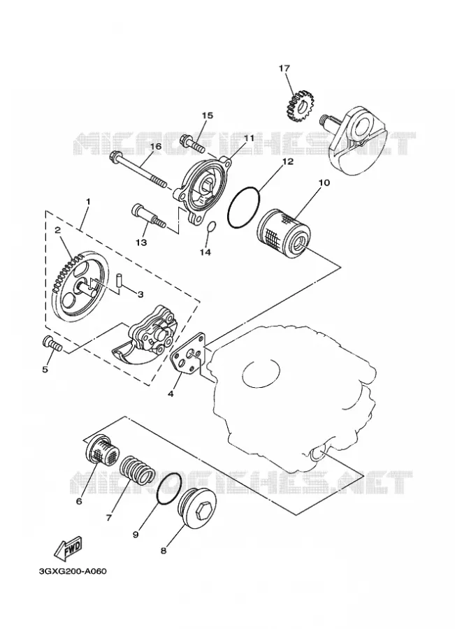 POMPE A HUILE Yamaha MOTO 200 2008 AG  AG200F