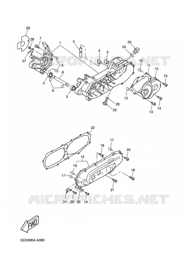 CARTER MOTEUR Yamaha SCOOTER 50 2005 ROCKET  CW50RSP POWER ROCKET