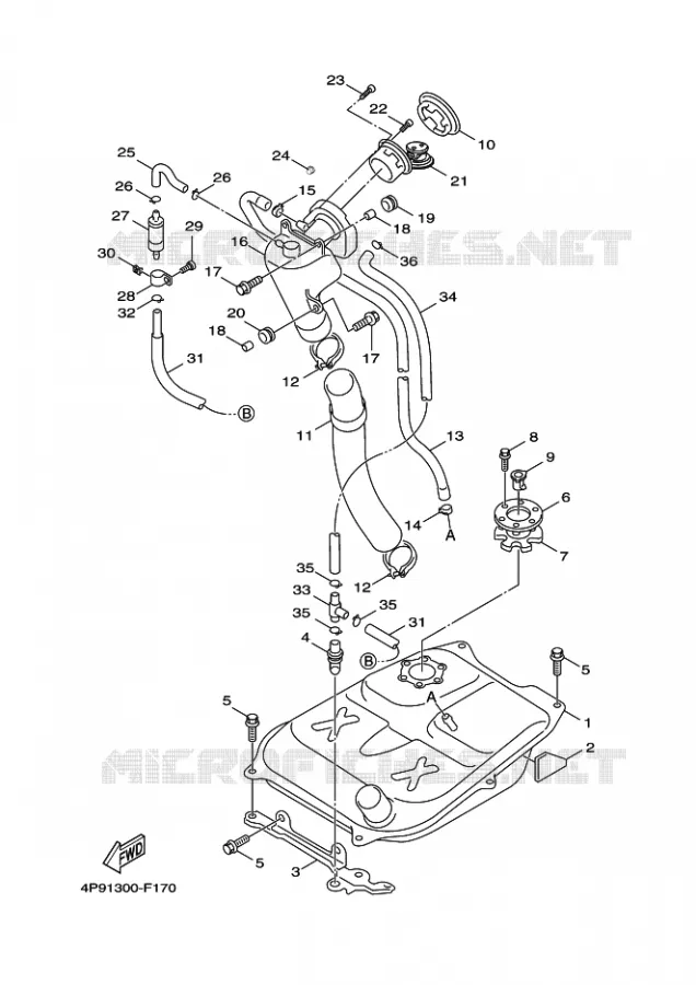 RESERVOIR A ESSENCE Yamaha SCOOTER 125 2008 FLAME X  XC125 FLAME  X
