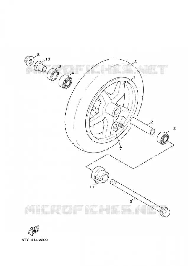 ROUE AVANT Yamaha SCOOTER 125 2008 FLAME X  XC125 FLAME  X