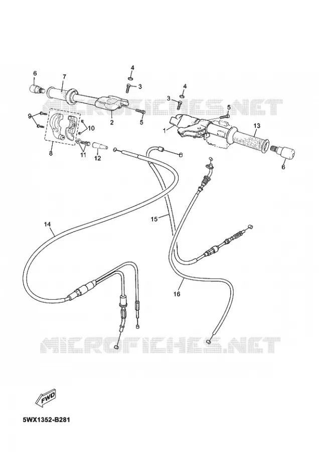 GUIDON ET CABLES Yamaha MOTO 50 2008 XPOWER  TZR50 X-POWER