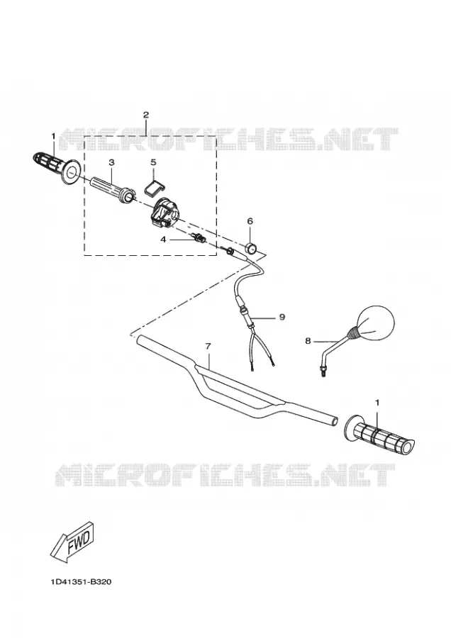 GUIDON ET CABLES Yamaha MOTO 50 2004 X-LIMIT  DT50R X-LIMIT ENDURO