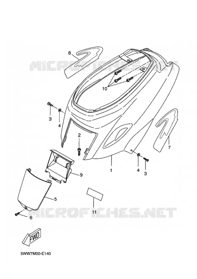 COUVERCLE LATERAL Yamaha SCOOTER 50 2006 BOOSTER  CW50