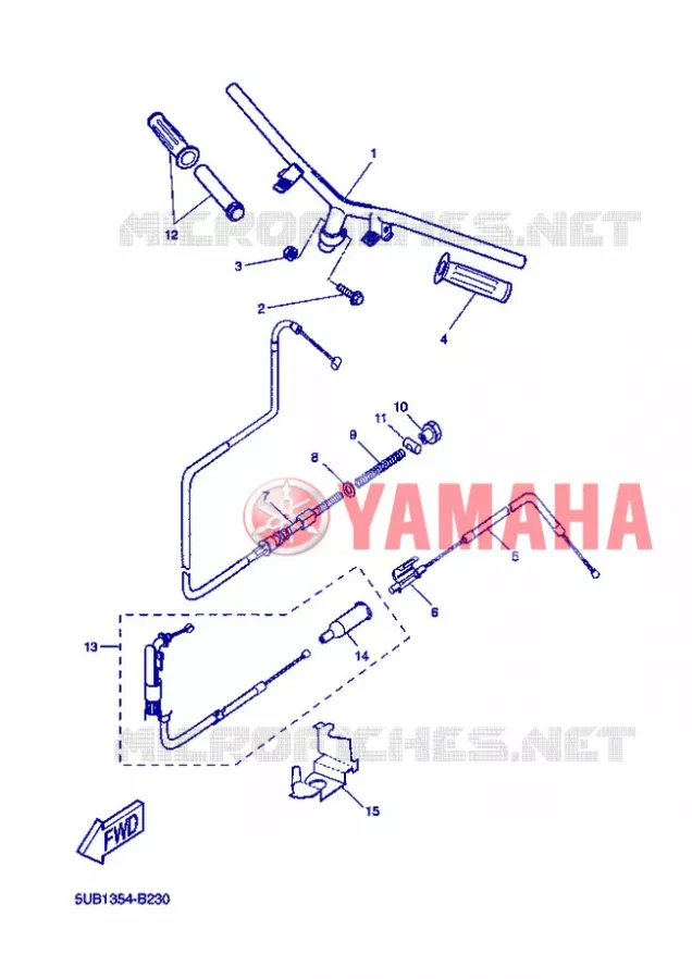 GUIDON ET CABLES Yamaha SCOOTER 50 2004 FLIPPER  YH50 FLIPPER