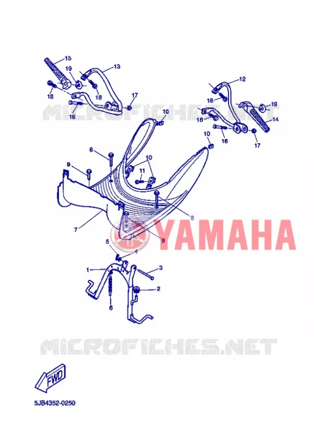 SUPPORT / REPOSE PIEDS Yamaha SCOOTER 50 2004 FLIPPER  YH50 FLIPPER