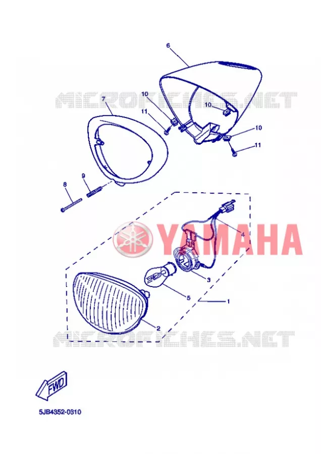 PHARE  Yamaha SCOOTER 50 2005 FLIPPER  YH50 FLIPPER