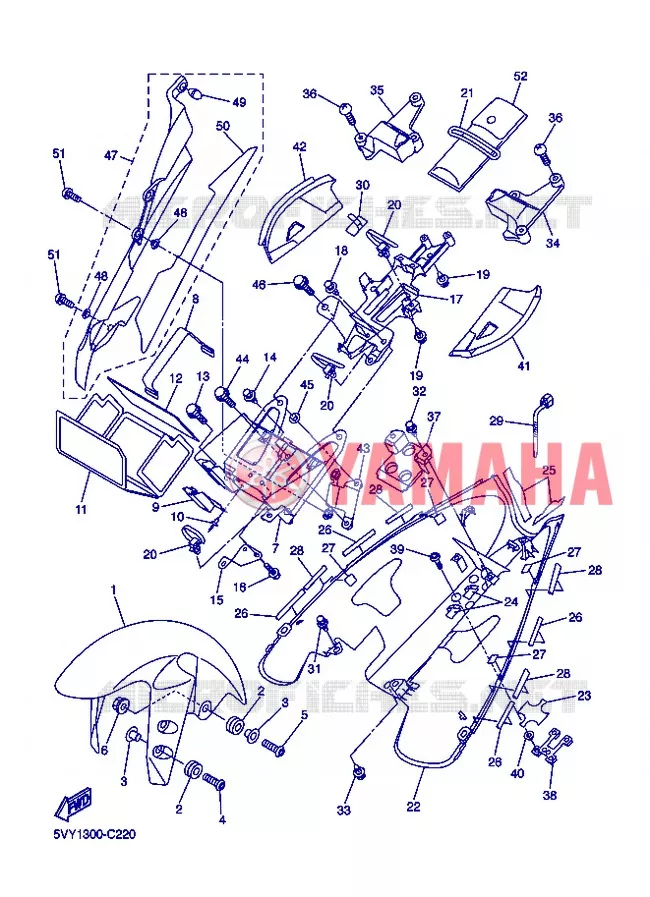 GARDE BOUE Yamaha MOTO 1000 2004 R1  YZF-R1 YZF-R1S R1
