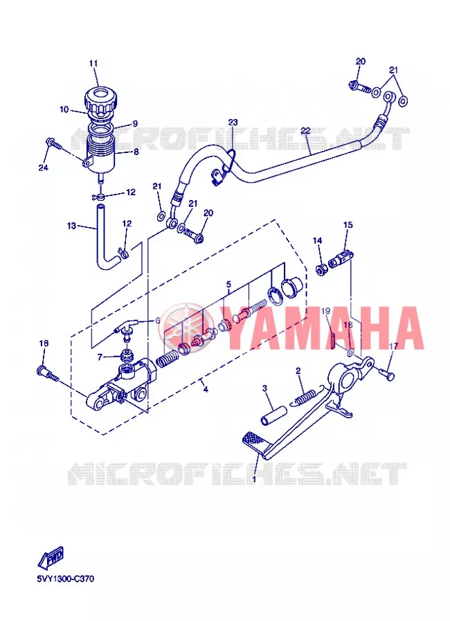 MAITRE CYLINDRE DE FREIN ARRIERE Yamaha MOTO 1000 2004 R1  YZF-R1 YZF-R1S R1
