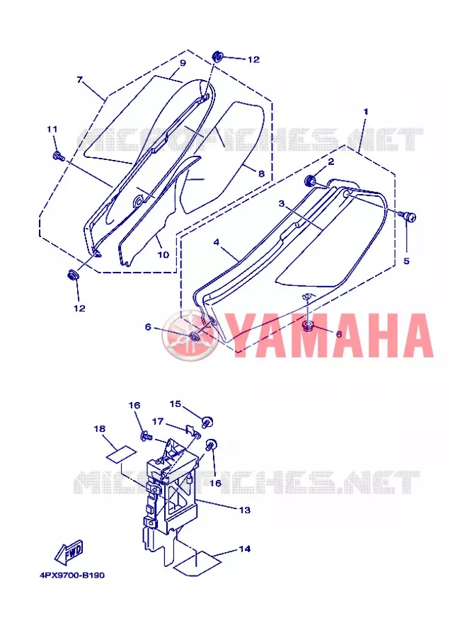 COUVERCLE LATERAL Yamaha MOTO 250 2008 TTR  TT250R