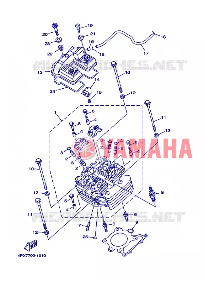 CULASSE Yamaha MOTO 250 2008 TTR  TT250R
