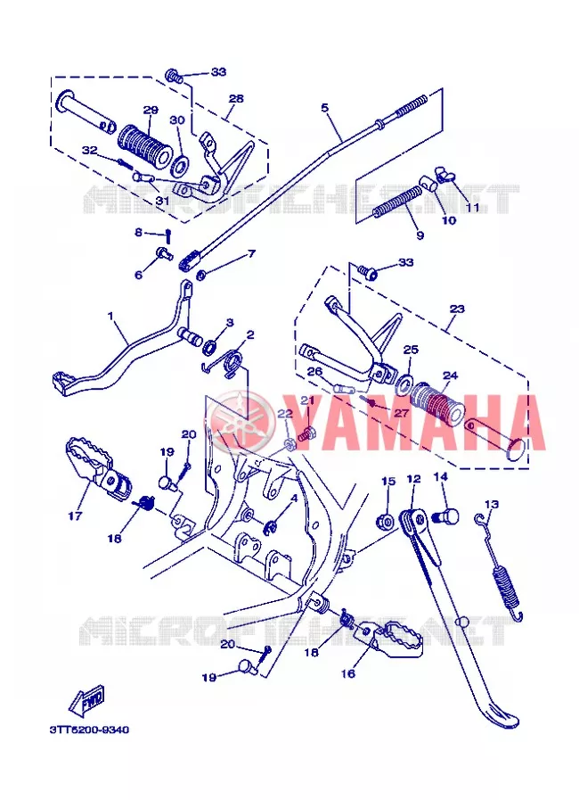 SUPPORT / REPOSE PIEDS Yamaha MOTO 125 2008 DT  DT125