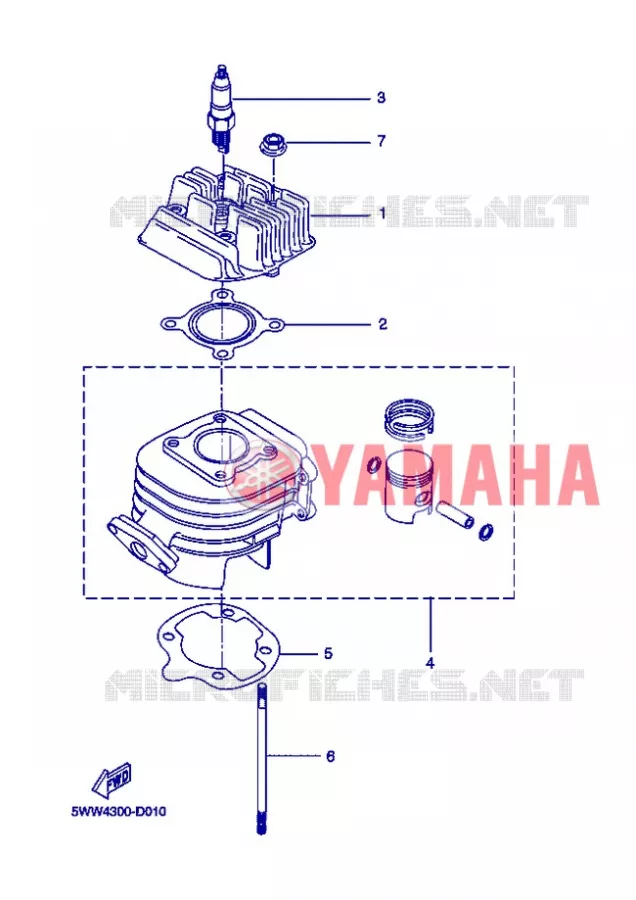 CULASSE Yamaha SCOOTER 50 2004 SLIDER  EW50N SLIDER