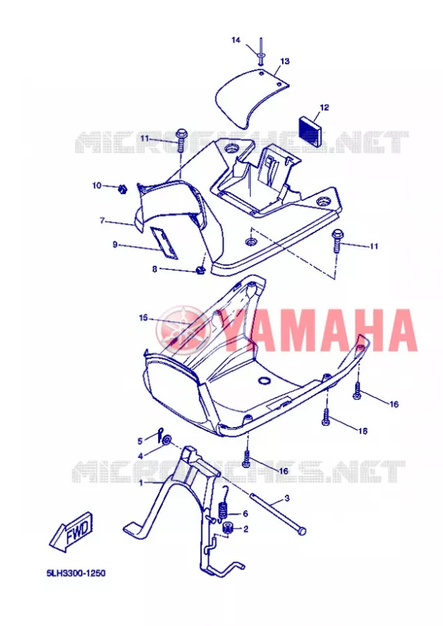 SUPPORT / REPOSE PIEDS Yamaha SCOOTER 50 2004 SLIDER  EW50N SLIDER