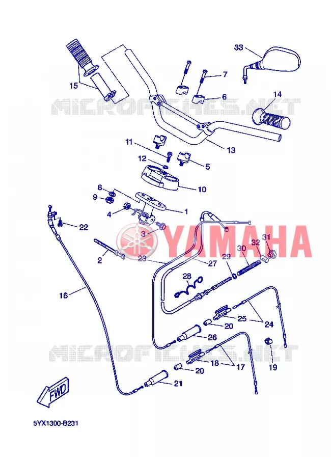 GUIDON ET CABLES Yamaha SCOOTER 50 2005 SLIDER  EW50N SLIDER